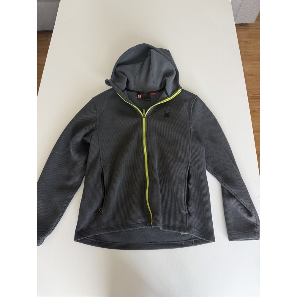 Spyder Core Jacket Size L Men's Gray Zipper Front Sweatshirt Long Sleeve